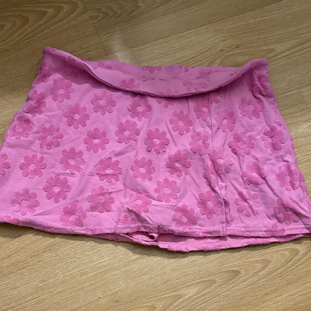 Pink Floral Mini Skirt